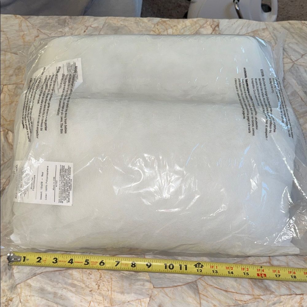 Phantoscope 12x20 Lumbar Pillow Inserts Set of 2 White Polyester Fill Made in US